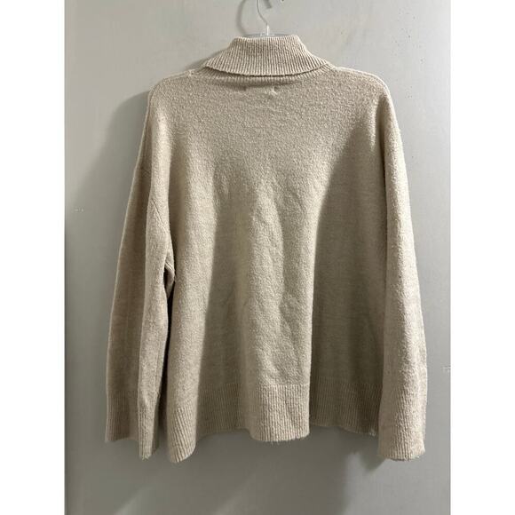 Oak and Fort cream neutral mock neck sweater wool blend size Small - Picture 6 of 6